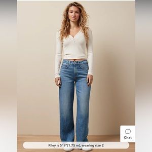 American Eagle Dreamy Drape Super High-Waisted Baggy Wide-Leg Jean